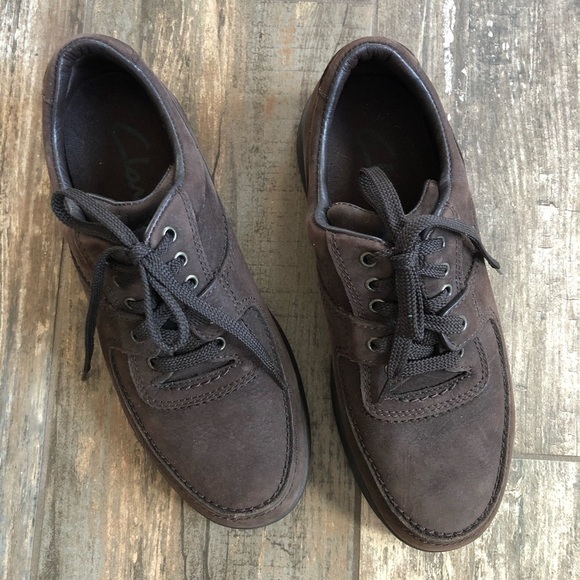 CLARKS brown leather lace-up loafer men’s size 9.5 main image 4
